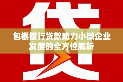 浮梁包银银行贷款助力小微企业发展的全方位解析