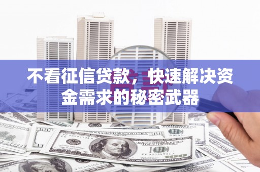 浮梁不看征信贷款，快速解决资金需求的秘密武器