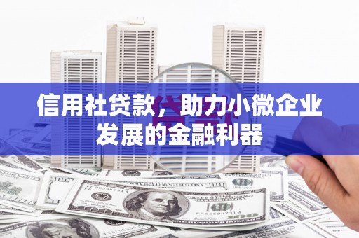 浮梁信用社贷款，助力小微企业发展的金融利器