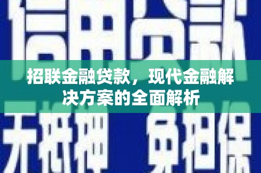 浮梁招联金融贷款，现代金融解决方案的全面解析