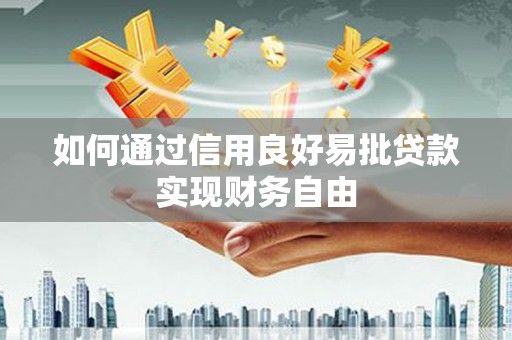浮梁如何通过信用良好易批贷款实现财务自由
