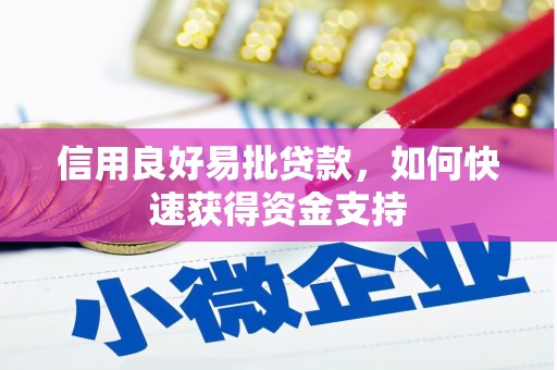 浮梁信用良好易批贷款，如何快速获得资金支持