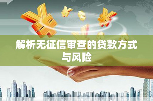 浮梁解析无征信审查的贷款方式与风险